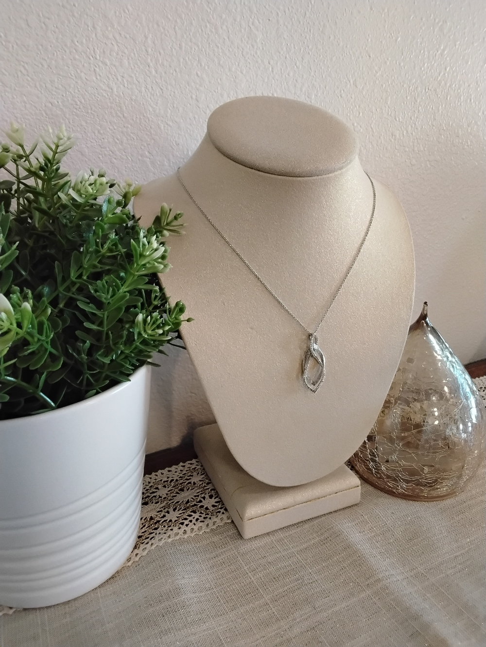 Sterling Silver Twisted Pendant Necklace - Elegant Silver Women's Jewelry - Picture 2 of 8